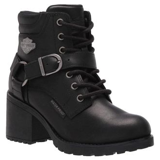 Harley-Davidson Harley Davidson Howell 5 Inch Lace Leather Womens Ankle Boots - Black - Size:UK 5.5