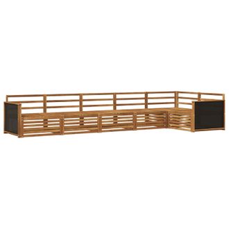 vidaXL Conjunto De Sof&aacute;s De Exterior 6 Pcs Natural 406 X 168,5 X 73 Cm Vidaxl