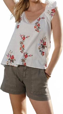 Dylan Flower Child Top With Ruffled Sleeves In Multi