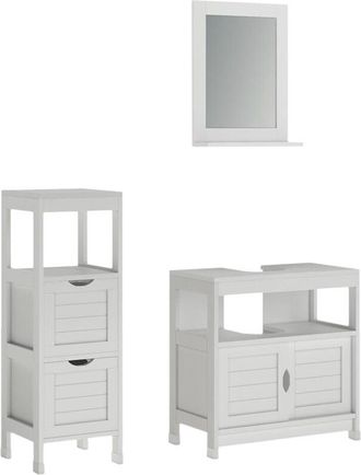 Vicco Conjunto De Muebles De Ba&ntilde;o Vilda, Blanco, 3 Partes, Vicco