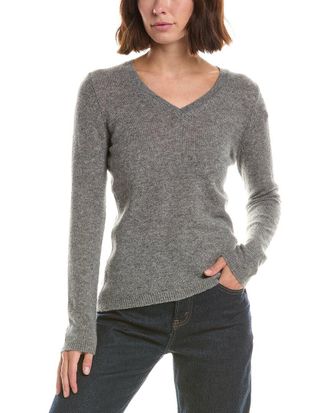 Fort&eacute; Cashmere Basic V-Neck 100% Cashmere Pullover