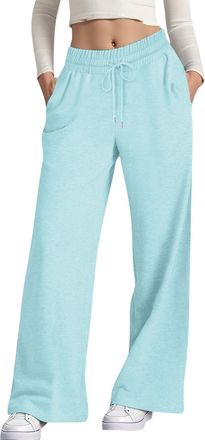 Generic Wide Leg Joggers for Women UK,Fall Casual Baggy Sweatpants High Waist Straight Leg Joggers Comfy Lightweight Lounge Palazzo Trousers Sports Running Yo