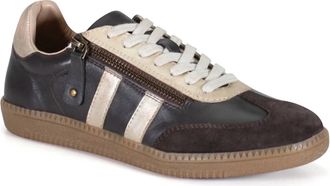 Diba Womens To Paz Metallic Lace Up Sneakers In Dark Brown Gold