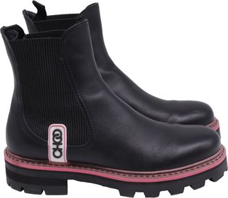 Jimmy Choo London Blayse Chelsea Ankle Boots in Black Leather