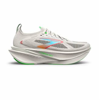 Brooks Womens Hyperion Max 3 Running Shoes In Coconut/green Gecko/pink Clay