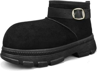 Generic NYSBH Men Thicken Warm Plush Snow Boots Thick Non Slip Winter Cotton Padded Shoes Outdoor Casual Platform Short Booties