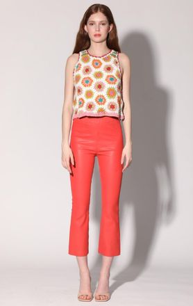 Walter Baker Lori Pant, Coral - Stretch Leather