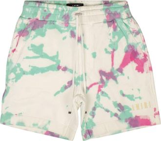 Amiri tie dye-print cotton shorts - men - Cotton - L - White