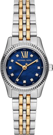 Michael Kors MK4865 Lexington Blauwe Wijzerplaat Dames Twee-Tonige Horloge