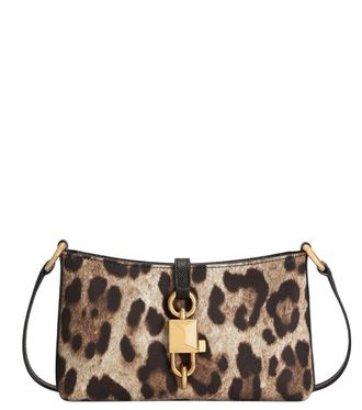 Dolce & Gabbana Leopard Print Lock Small Shoulder Bag