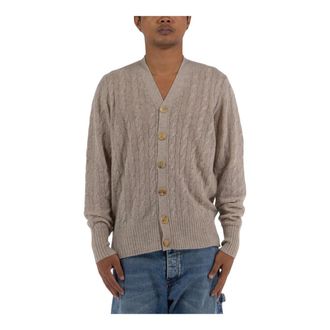 Etro Etro, Cardigans, male, Beige, Size: S Cable Stitch Cardigan