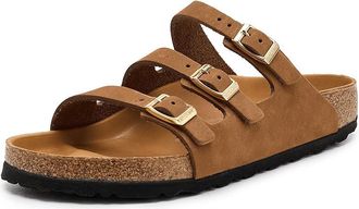 Birkenstock Florida - Nubuck Womens Sandals Mink : EU 42 (US Womens 11-11.5) Regular, Suede
