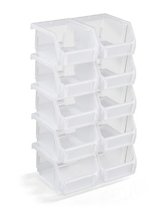 Sorbus X-Small Stackable Garage Storage Bins - Set Of 10