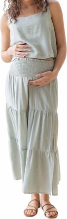 Angel Maternity Luana Maternity Cropped Tank Top In Mint Green
