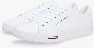 Tommy Hilfiger Mens Vulcanized Leather Mix Sneaker - White - US 11.5 / EU 45