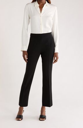 Max Mara Haven Slim Fit Cady Trousers in Black at Nordstrom, Size 12