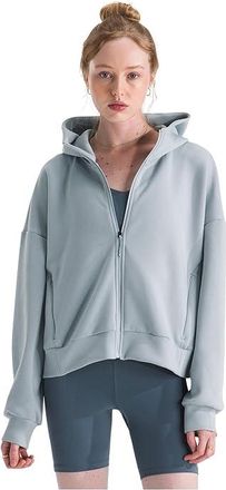 The North Face Jaida Full Zip Hooded Jacket Womens Coat Frost Grey : 2XL, Elastane/Polyester