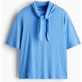 H&M Scarf-collar Top in Blue at Nordstrom, Size X-Small