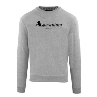 Aquascutum Sweatshirt met vet geribbeld logo voor volwassenen (Grijs)