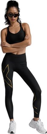 2XU Light Speed Mid-Rise CompShort in Black/gold Reflective at Nordstrom, Size X-Large