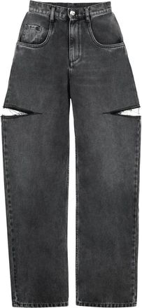 Maison Margiela Cut-out Jeans - Dames - Loose Fit Jeans - Grijs - 2XS - Katoen - Jeans