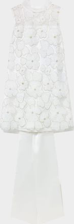 Self Portrait Embellished Tulle Satin Bow Mini Dress