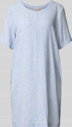 Freequent Knielanges Kleid aus Leinen-Mix Modell Lava in Hellblau, Gr&ouml;&szlig;e XL