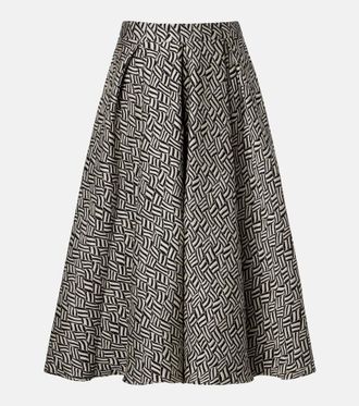 Max Mara Perle cotton-blend jacquard midi skirt