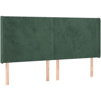 vidaXL Cabecero Con Led De Terciopelo Verde Oscuro 203x16x118/128 Cm Vidaxl