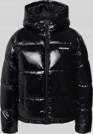 Review Steppjacke mit Kapuze und Label-Stitching in Black, Größe XL