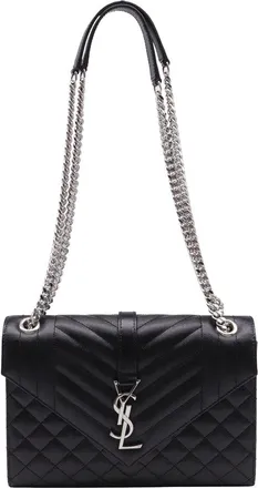 Saint Laurent Saint Laurent Black Calfskin Leather Medium Envelope Shoulder Bag (Authentic Pre-Loved)