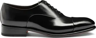 Santoni Isaac Model Antiqued Leather Oxford Shoes