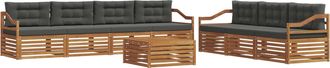vidaXL Conjunto De Sof&aacute;s De Exterior 8 Uds. Natural Y Antracita Vidaxl