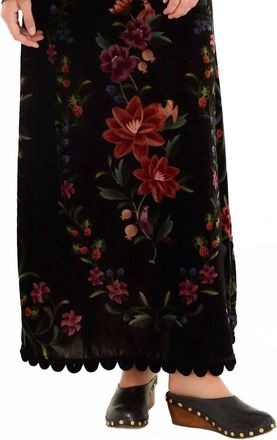 Farm Rio Belle Garden Midi Skirt In Black