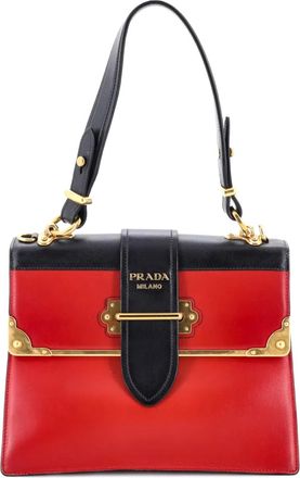 Prada Cahier Convertible City Calf and Saffiano Medium shoulder bag - Zwart