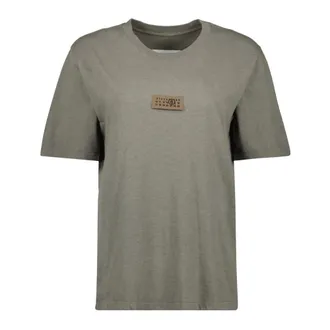 Maison Margiela T-Shirts, female, Gray, Size: S Numeric T-shirt, Round Neck, Short Sleeves