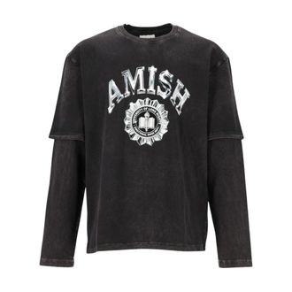 Amish T-shirt - - Tops - Uomo - Nero - S