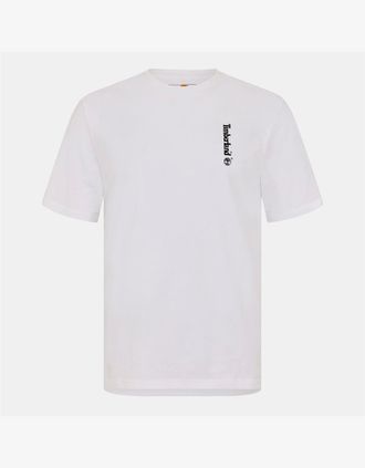 Timberland Mens Logo Regular Fit Crew Neck T-Shirt - White - Size: 40