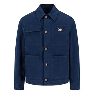 Versace Denim Jackets, male, Blue, Size: M Versace Jackets Denim Blue