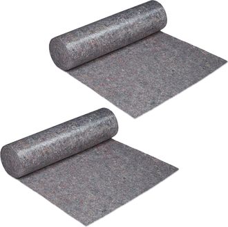 Relaxdays 2 Vellones De Pintor, Cubre Suelos, 1 M X 50 M = 50m&sup2;, Antideslizante, Impermeable, 270g/m&sup2;, Gris