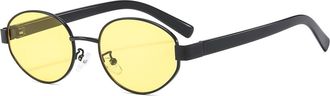 Generic Small Frame Mens Metal Sunglasses Driving Outdoor Sports Sun Glasses(Yellow)