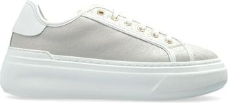 Furla Nuage Beige Embossed Pattern Leather Sneakers