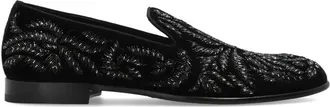Dolce & Gabbana Schoenen, Heren, Zwart, 40 EU, Leer, Schoenen met glinsterende Loafer-achtige versieringen