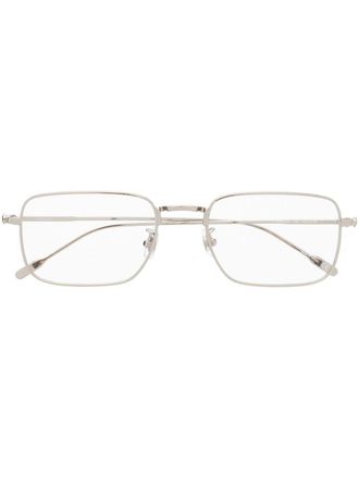 Montblanc square-frame optical glasses - men - Metal (Other) - 54 - Silver