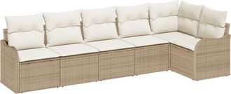 vidaXL Vidaxl - Garden Sofa Set with Cushion 6 pcs Brown Poly rattan