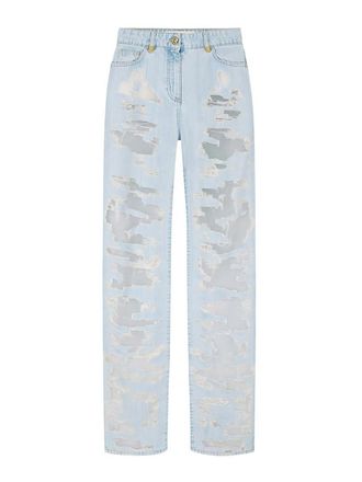 Elisabetta Franchi Palazzo Jeans With Organza Details
