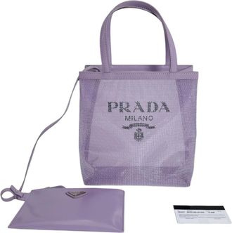 Prada Purple Spangles Handbag Pouch Tote Bag (Pre-Owned)