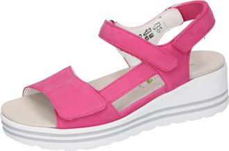Waldl&auml;ufer Riemchensandale WALDL&Auml;UFER H-MICHELLE, Damen, Gr. 4,5 (37,5), pink (fuchsia), Nubukleder, Schuhe Riemchensandale, Sommerschuh, Sandalette, Keilabsatz,