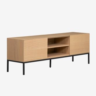Sklum Mueble Tv 160x40 Cm En Mdf Y Chapa De Roble Bromley Sklum