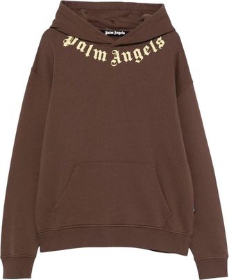 Palm Angels Brown Regular Logo Hoodie